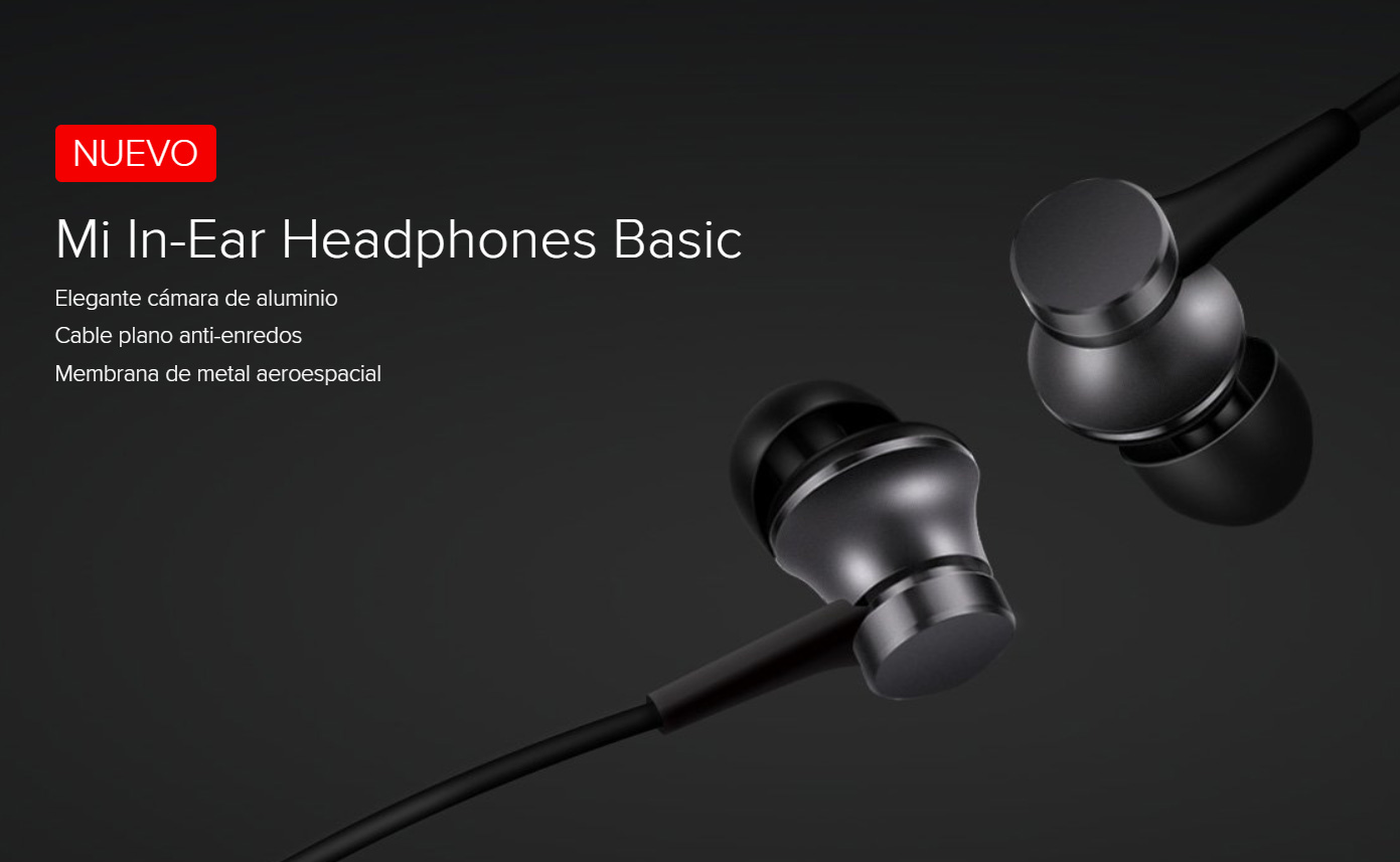 Auriculares Cable Xiaomi Mi In-Ear Headphones Basic Matte Black (Negro)