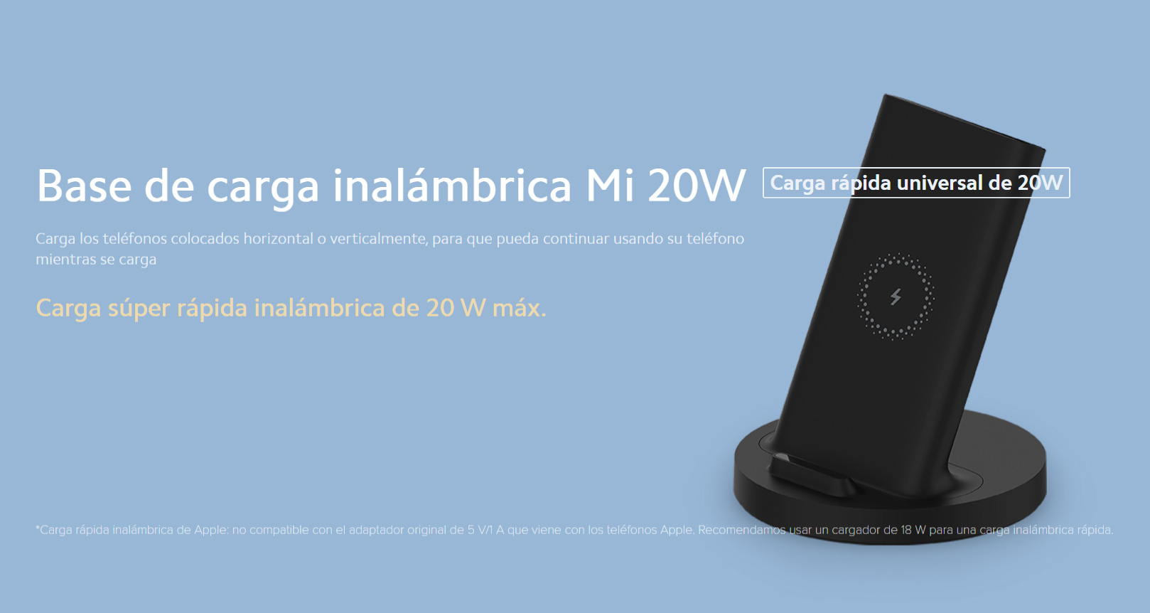 Cargador Inalámbrico Xiaomi Mi 20w Wireless Charging Stand