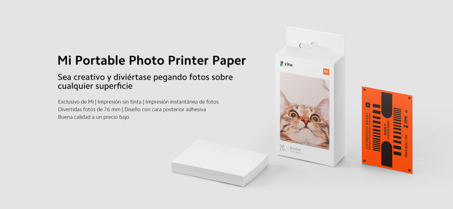 Xiaomi-papel De Impresora Portátil Zink, Autoadhesivo, Impresión