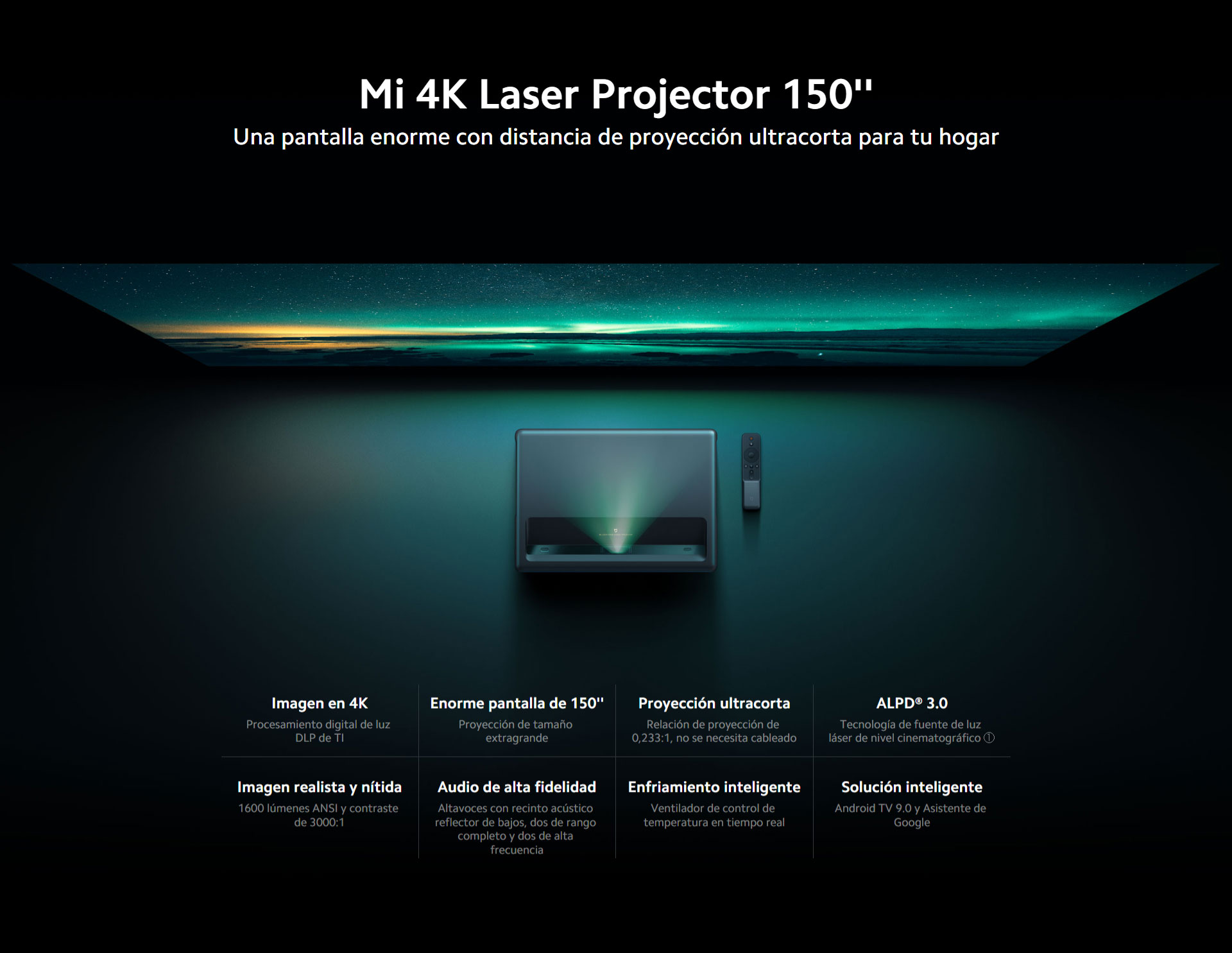 Proyector Mi 4k Laser Projector 150'' Con Google Tv