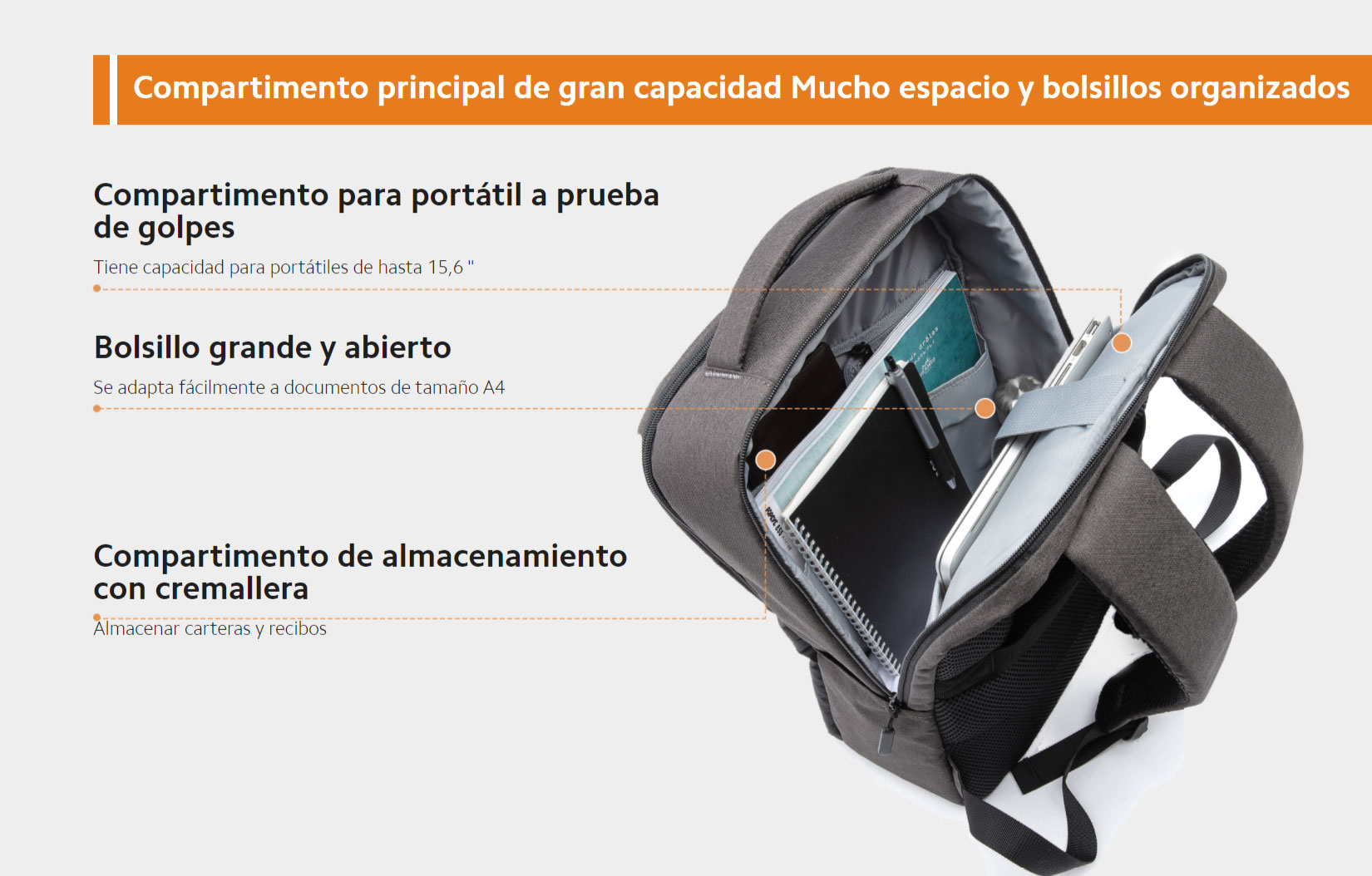 Mochila Xiaomi Commuter Backpack 15.6 Gris Oscuro