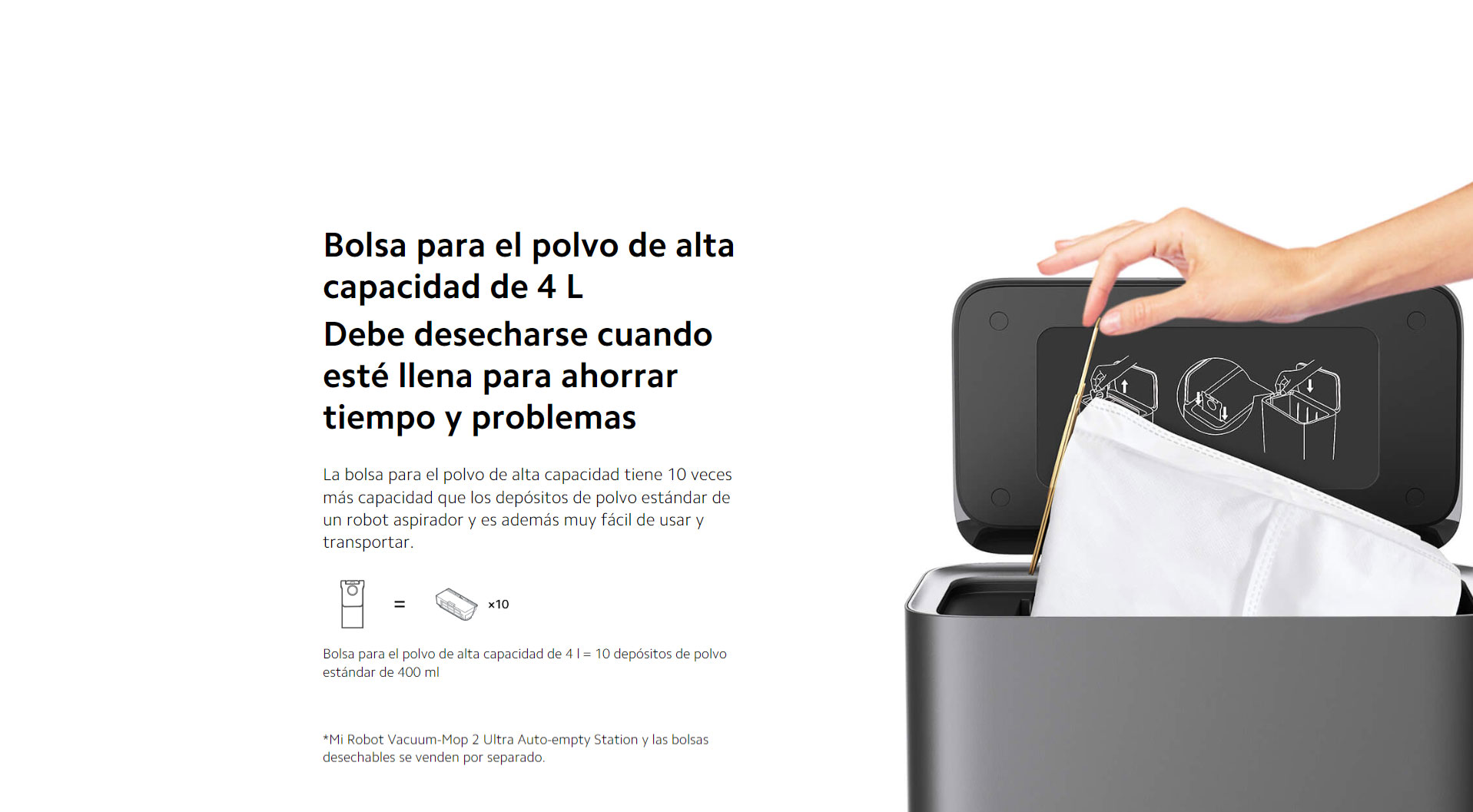 Bolsa desechable Xiaomi Robot Vacuum X10+ X10 - Mi Uruguay